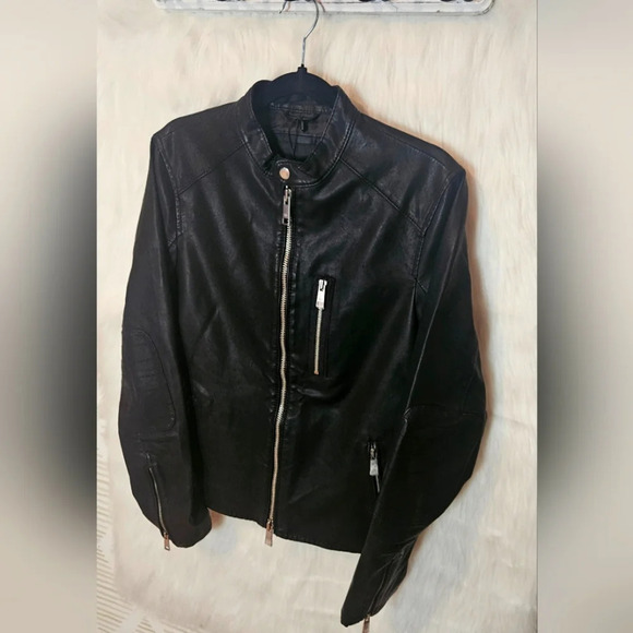 Armani Exchange Blouson Faux Leather Fall Moto Jacket - Picture 2 of 12